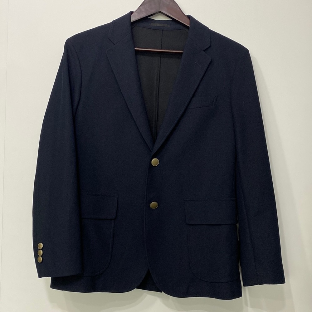 Uniqlo Navy Blazer with Gold Accents